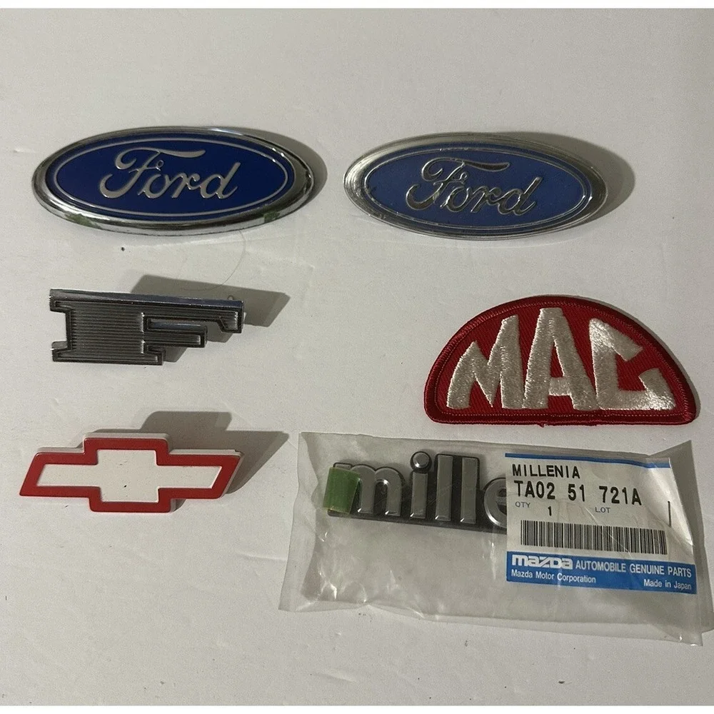 Lot of 40 + Vintage Car Emblems Collection Buick Chevrolet‎ Toyota Camaro Nissan